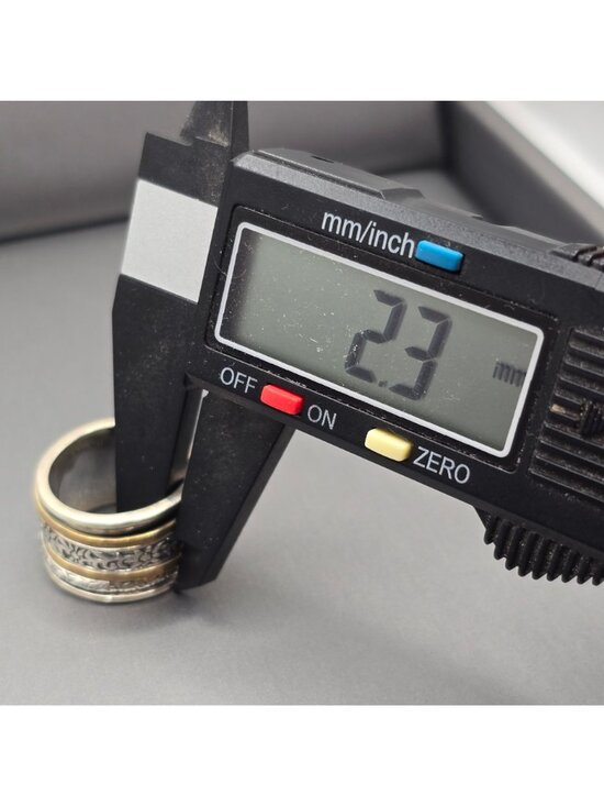 Silpada Sterling Silver Brass Spinner Ring Size 8 Wide Band Meditation Fidget - Picture 11 of 12